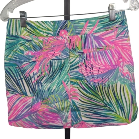 LILLY PULITZER MULTI SCARLET MACAW PRINT NICKI Cotton Flat Front Skort Size OO - Picture 6 of 15